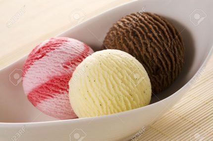 three scoops of icecream