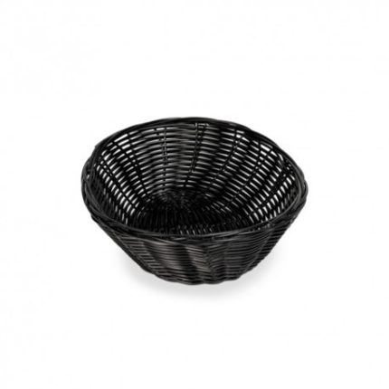 cesta redonda poly rattan black